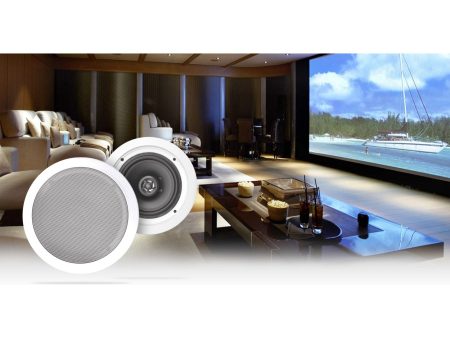 Pair Rockville HC655-16 6.5  500 Watt In-Ceiling Home Theater Speakers 16 Ohm Discount