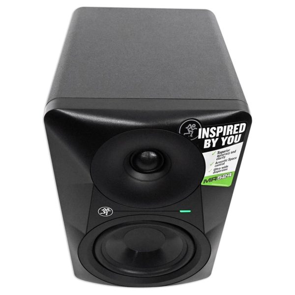 (2) Mackie MR524 5” 50w Powered Studio Monitors+Condenser Mic+Stands+Pads+Shield For Discount