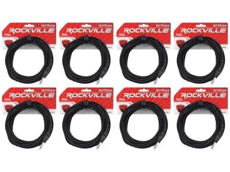 8 Rockville RCTR125B 25  1 4   TRS to 1 4   TRS Cable, Black, 100% Copper Supply