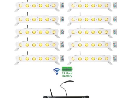 (12) Rockville BEST STRIP 60 White Light Bars+384 Ch. Wireless DMX Controller Online Hot Sale