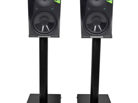 Pair Mackie MR824 8” 85 Watt Powered Active Studio Monitor Speakers+21  Stands For Cheap