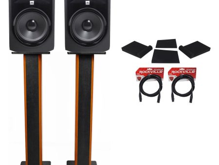 (2) JBL 308P MkII 8  Studio Monitors+36  Stands+Isolation Pads+XLR Cables Discount