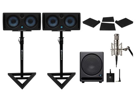 (2) Presonus Eris E66 Dual 6.5  Powered Studio Monitors+Subwoofer+Warm Audio Mic on Sale