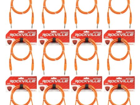 12 Rockville RCTR106O Orange 6  1 4   TRS to 1 4   TRS  Cable 100% Copper For Sale