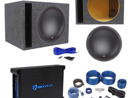 MTX 7515-44 15  750w RMS Subwoofer+Vented Sub Box Enclosure+Mono Amplifier+Wires Online now