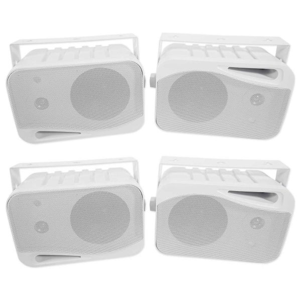 4) Rockville HP4S 4 inch Outdoor Indoor Home Theater Patio Speakers and Swivel Brackets For Cheap