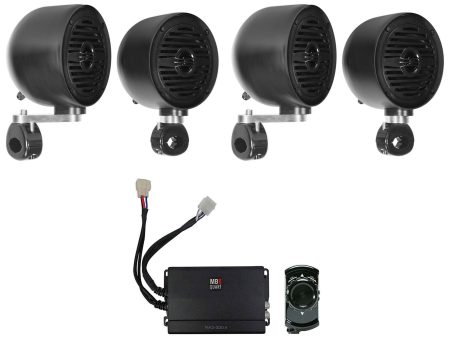 (4) Rockville 4  Tower Speakers+MB-Quart Amp+Bluetooth CTRL For ATV UTV Cart For Sale