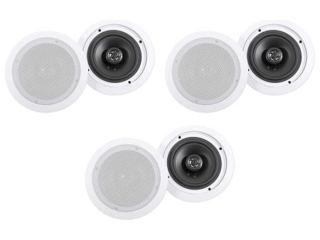 (6) Rockville HC655-16 6.5  500 Watt In-Ceiling Home Theater Speakers 16 Ohm Supply