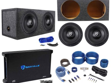 2) Rockville W10K6D2 V2 10  4000w Subwoofers+Sealed Box+Mono Amplifier+Amp Kit Online Sale