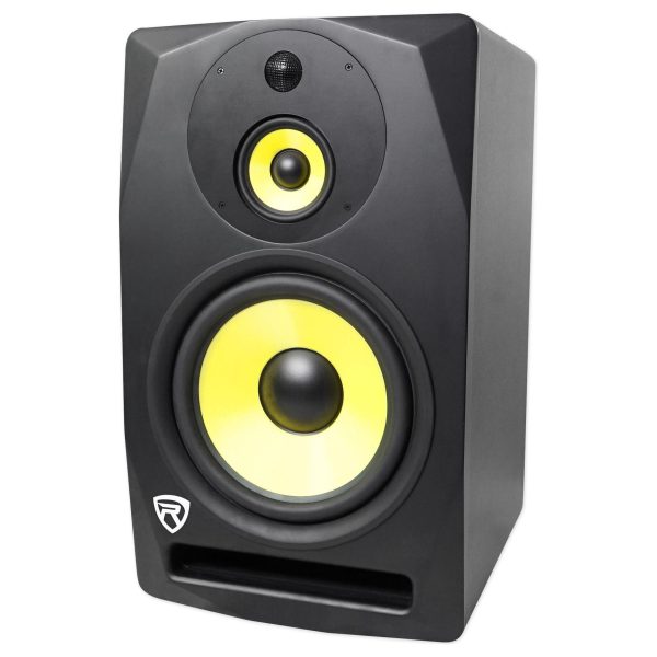 2) Rockville DPM10B 10  800w Active Studio Monitors+Headphones+Mic+Shield w  Stand Sale