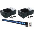 (2) American DJ Fog Fury Jett DMX Vertical Fog Machines+Rechargeable Light Bar Hot on Sale