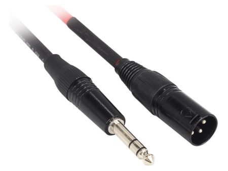 4 Rockville RCXMB1.5R Red 1.5  Male REAN XLR to 1 4   TRS Balanced Cables Supply