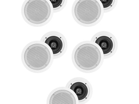 (10) Rockville HC55 5.25  300 Watt White In-Ceiling Home Theater Speakers 8 Ohm Hot on Sale