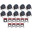 (10) Rockville RockPAR50 LED RGB Compact Par Can DJ Club DMX Wash Lights+Cables Discount