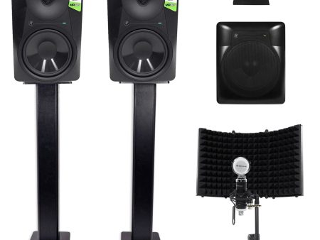 2 Mackie MR824 8” Powered Studio Monitors+10  Active Sub+Mic+Mount+Stands+Pads on Sale