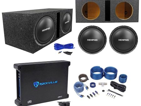 (2) Memphis Audio SRX1040 10  400w SRX Subwoofers+Vented Box+Amplifier+Amp Kit on Sale