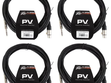 (4) New Peavey PV 20  1 4  TRS to Female XLR Cables - 100 % Copper Top Quality Online Sale