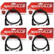 4 Rockville RCTR103RR-B 3  Black 1 4  TRS Right Angle to Same Cable 100% Copper For Discount