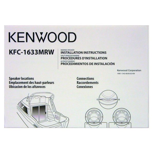 2 Pairs Of Kenwood KFC1633MRW 6.5  6 1 2  Marine Boat Speakers 400 Watts Sale