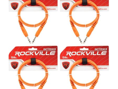 4 Rockville RCTR103O Orange 3  1 4   TRS to 1 4   TRS Cable 100% Copper For Cheap