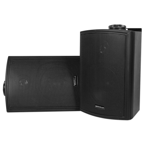 (6) Rockville HP5S Black 5.25  Marine Box Speakers with Swivel Bracket For Boats Cheap