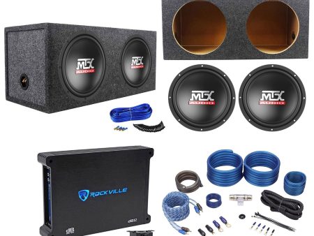 (2) MTX Terminator TN10-04 10” 600w Subwoofers+Sealed Box+Mono Amplifier+Amp Kit Hot on Sale