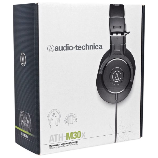 Audio Technica ATH-M30X Pro Studio Monitor Collapsible Headphones+2) Microphones For Cheap