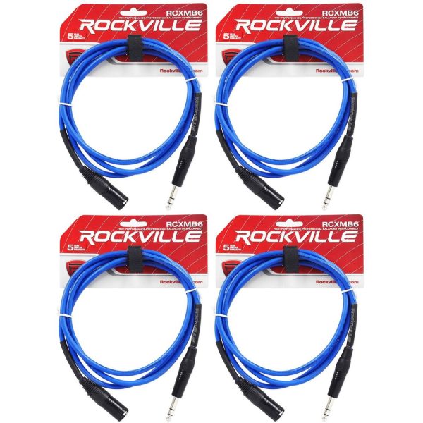 4 Rockville RCXMB6-BL Blue 6  Male REAN XLR to 1 4   TRS Balanced Cables Fashion