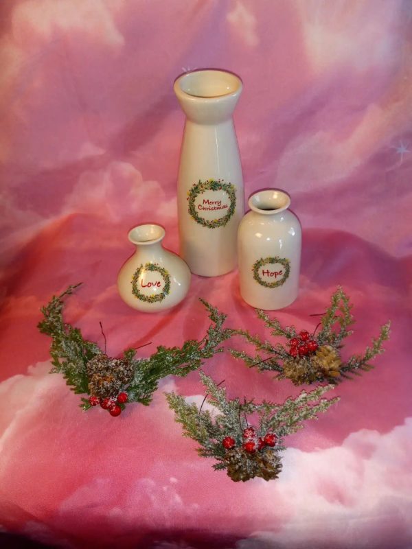 Christmas Vases Set Of 3 Hot on Sale