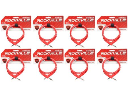 8 Rockville RCTR103R Red 3  1 4   TRS to 1 4   TRS Cable 100% Copper For Cheap