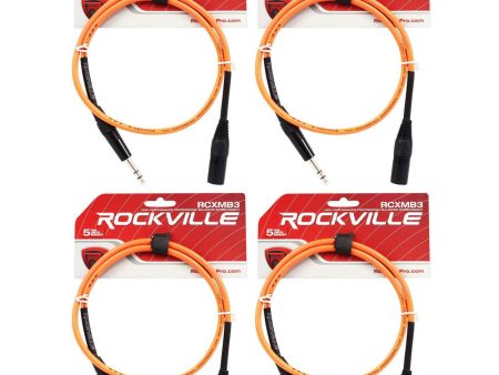 4 Rockville RCXMB3-O Orange 3  Male REAN XLR to 1 4   TRS Balanced Cables Online Hot Sale