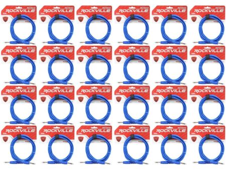 24 Rockville RCTR110BL Blue 10  1 4   TRS to 1 4   TRS  Cable 100% Copper Online