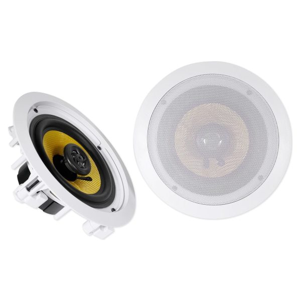 (6) Rockville HC65-LED 6.5  500 Watt In-Ceiling Home Theater Speakers w LED s Discount