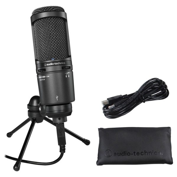 Audio Technica AT2020USB+ Podcast Podcasting Microphone+Samson Headphones Hot on Sale