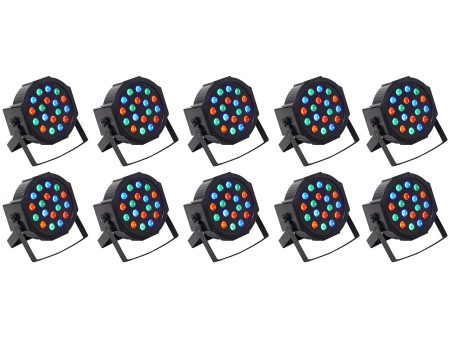 (10) Rockville RockPAR50 LED RGB Compact Par Can DJ Club DMX Wash Lights Online now