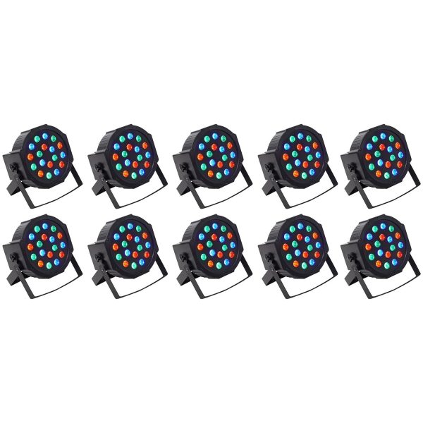 (10) Rockville RockPAR50 LED RGB Compact Par Can DJ Club DMX Wash Lights Online now