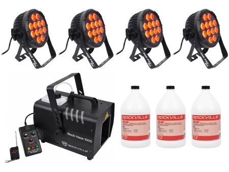 (4) Chauvet DJ SlimPar Pro H USB D-Fi RGBAW+UV LED Par Can Wash Lights+Hazer For Discount