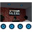 4) Rockville HC65B-LED 6.5  500 Watt In-Ceiling Home Theater Speakers w Blue LED Online Hot Sale