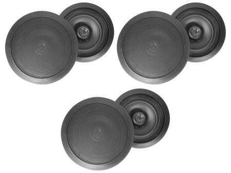 (6) Rockville HC85 8  Inch 700 Watt Black In-Ceiling Home Theater Speakers 8 Ohm Online now