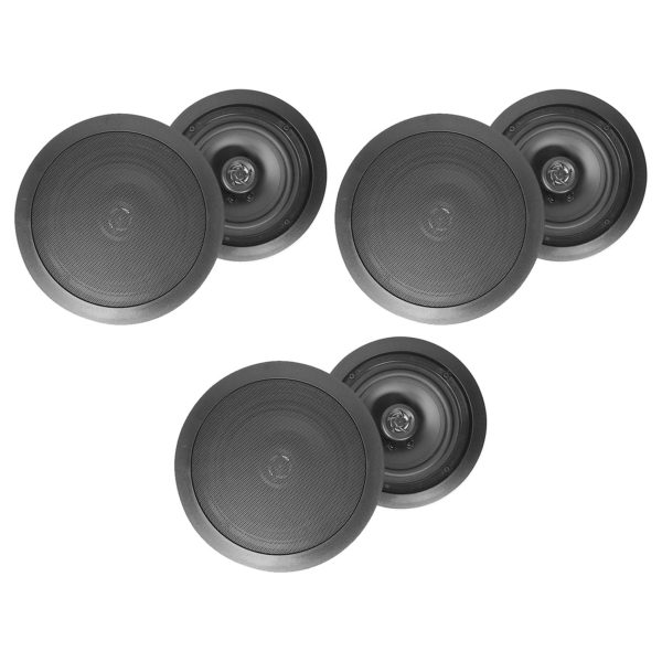 (6) Rockville HC85 8  Inch 700 Watt Black In-Ceiling Home Theater Speakers 8 Ohm Online now