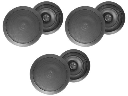 (6) Rockville HC655 6.5  500 Watt Black In-Ceiling Home Theater Speakers 8 Ohm Discount