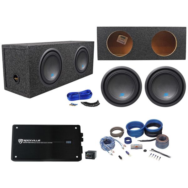 (2) ALPINE S-W10D4 10  1800w Subwoofers+Sealed Sub Box+Mono Amplifier+Amp Kit Online