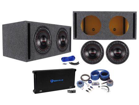 (2) American Bass XFL-1222 2000w 12  Subwoofers+Vented Sub Box+Amplifier+Amp Kit Fashion