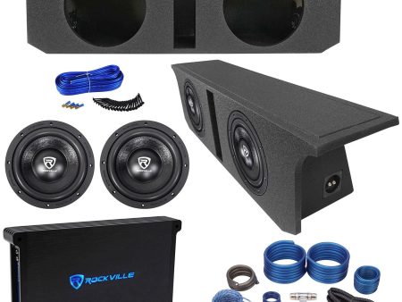 2) Rockville 10  Subwoofers+Sub Box+Amplifier For 2007-2016 Jeep Wrangler 4-Door For Discount