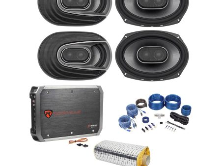 (4) Polk Audio MM692 6x9” 1800w Car Audio Marine Speakers+4-Ch Amp+Rockmat+Wires Online Hot Sale