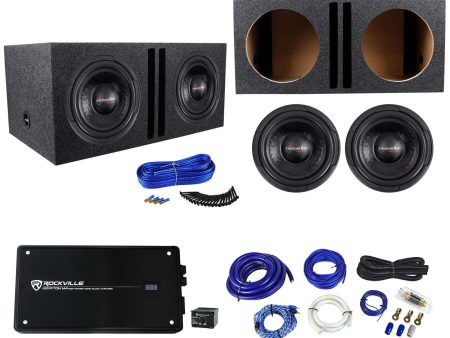 (2) American Bass TNT-1244 1200w 12  Subwoofers+Vented Sub Box+Amplifier+Amp Kit For Cheap