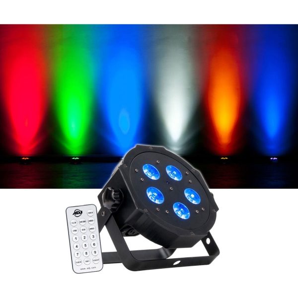 (12) American DJ ADJ MEGA HEX PAR Can RGBWA+UV Slim LED Wash Lights+Haze Machine For Sale