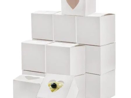 100 Pack Mini 3in Dessert Box with Heart Shaped Window For Cheap