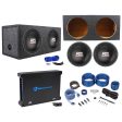 (2) MTX Terminator TN12-04 12” 800w Subwoofers+Sealed Box+Mono Amplifier+Amp Kit Fashion