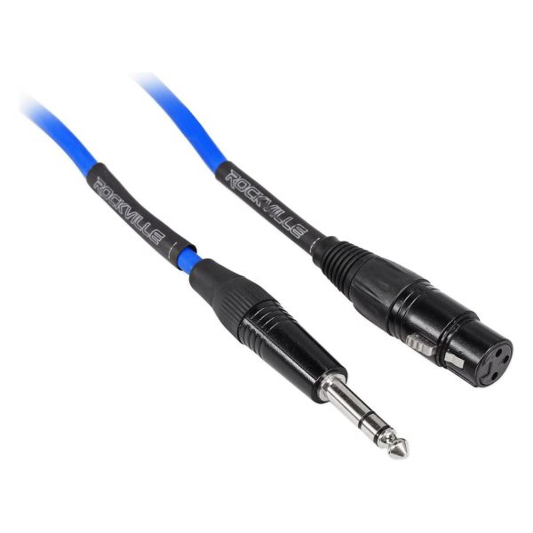 4 Rockville RCXFB10Bl Blue 10  Female REAN XLR to 1 4   TRS Balanced Cables OFC Online Hot Sale